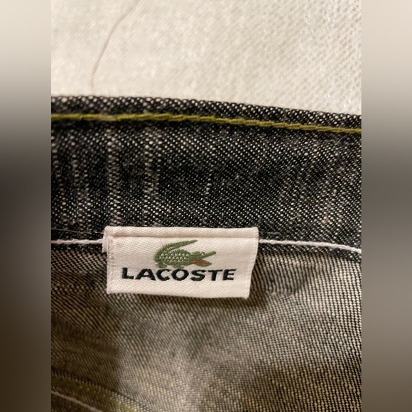 Lacoste oversized jeans black denim with crocodiles size 34x38 - Picture 15 of 16